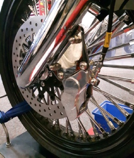 Long and low Harley build front wheel